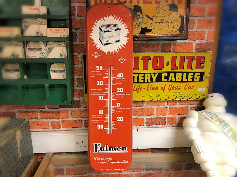 Fulmen battery painted tin thermometer