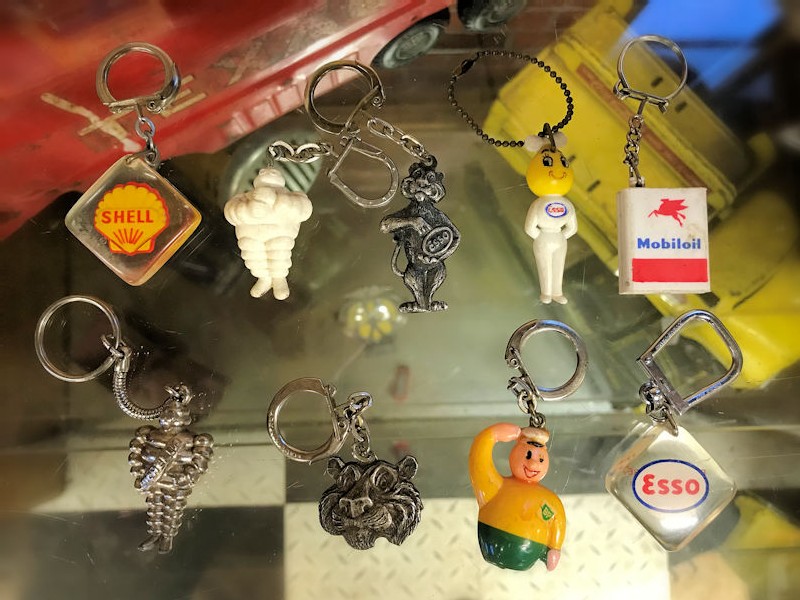 Vintage Esso Shell Michelin Mobil and BP key rings