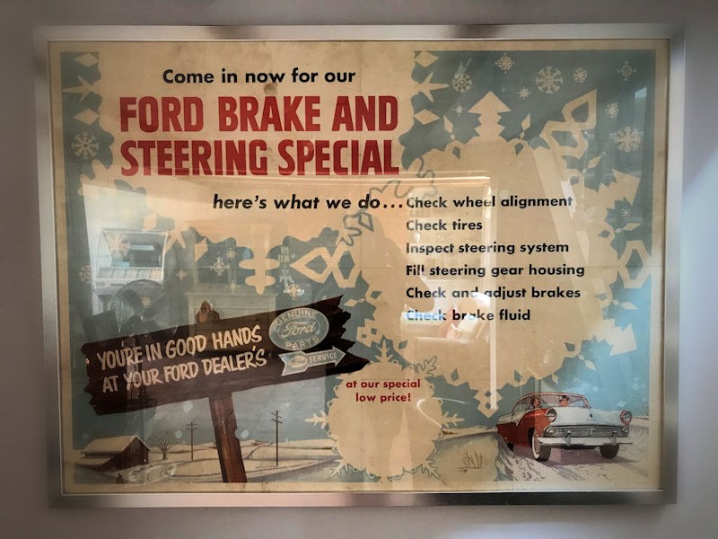 Framed original 1950s Ford dealer advertisement