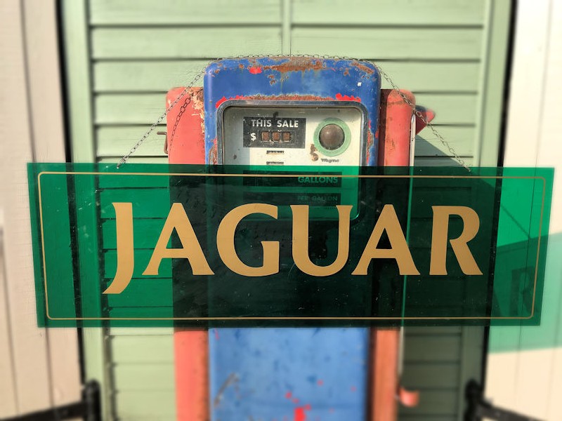 Original perspex Jaguar sign