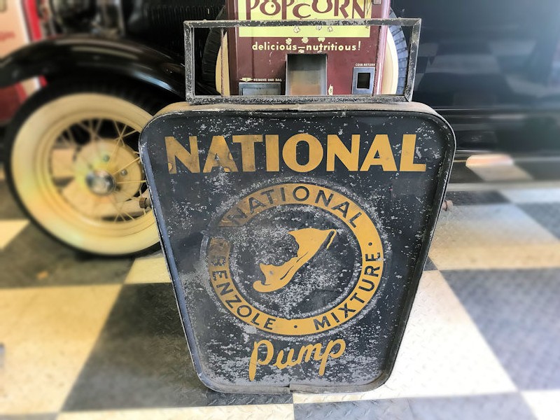 Double sided National Benzole fuel sign