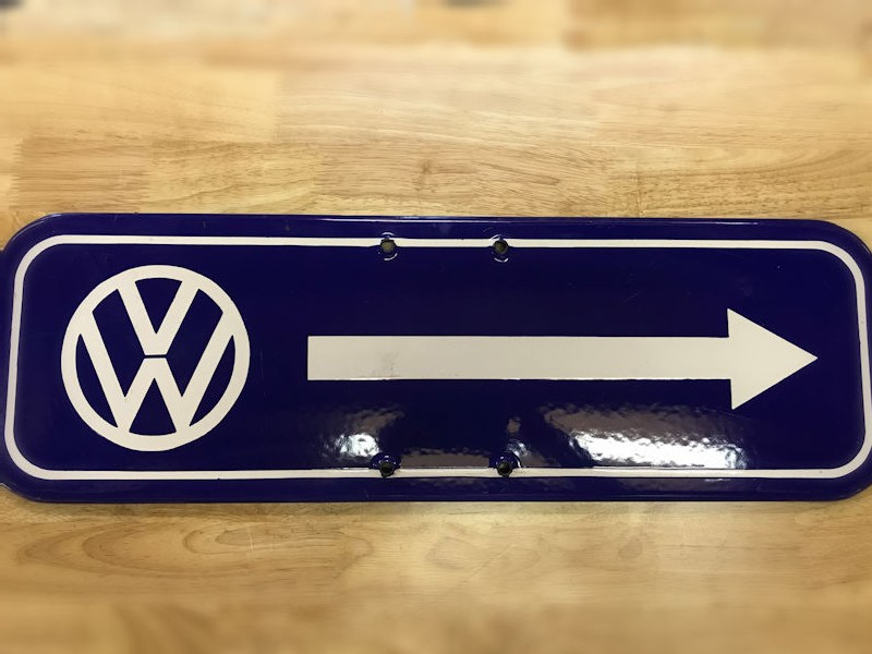 Original enamel VW dealership sign
