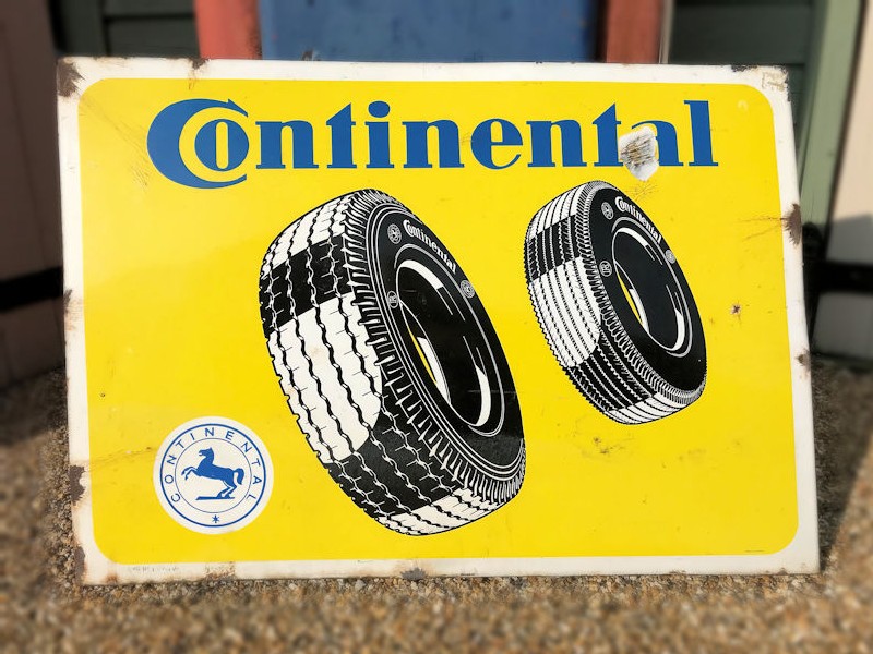 Original enamel Continental tyres sign