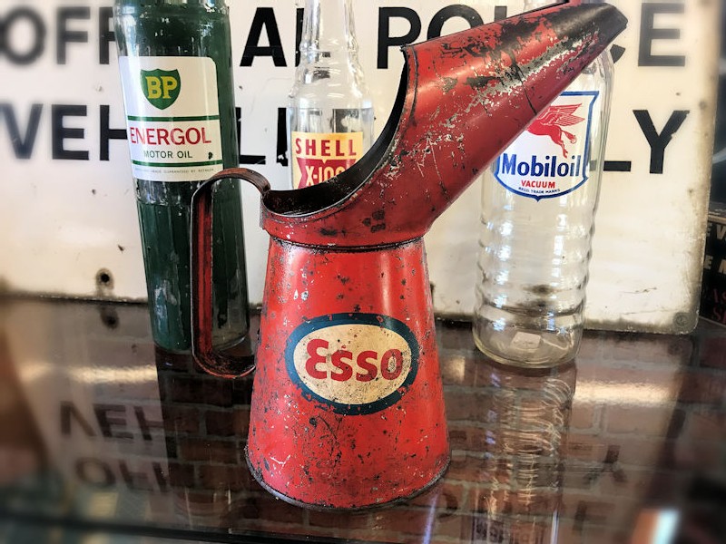 All original metal Esso oil pourer