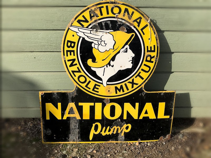 Original enamel National Benzole sign