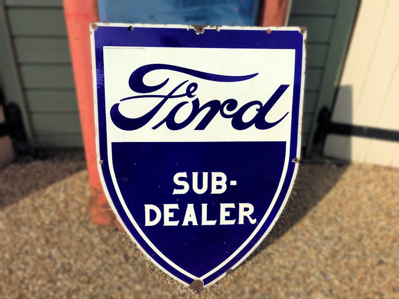 Original enamel Ford dealership shield sign
