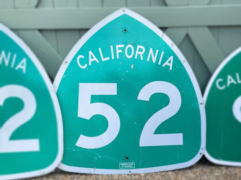 Original California interstate aluminum road signs