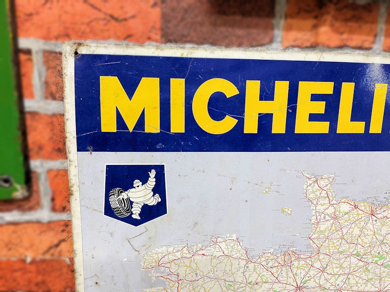 Original litho tin Michelin map sign