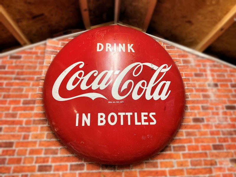 Original 48 inch enamel Drink Coca Cola In Bottles Coca Cola button