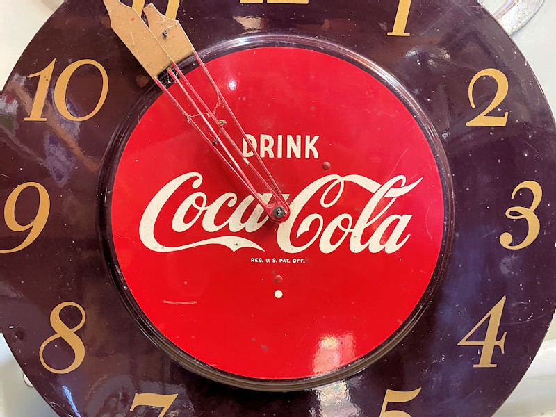 Original vintage Coca Cola tin clock