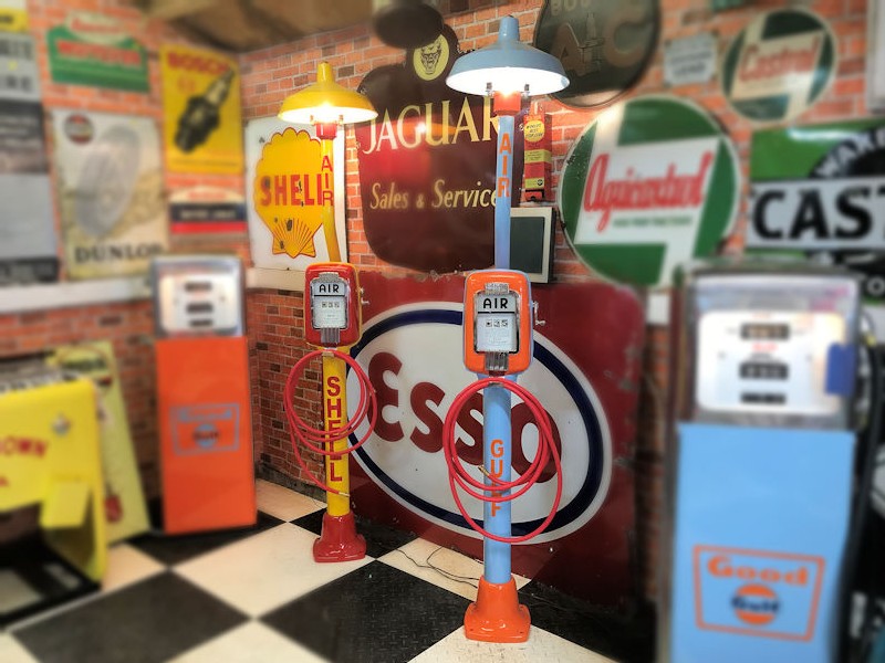 Shell and Gulf themed original Eco air meters with light tower