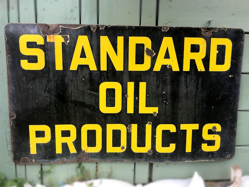Original enamel porcelain Standard-Oil Products double sided sign