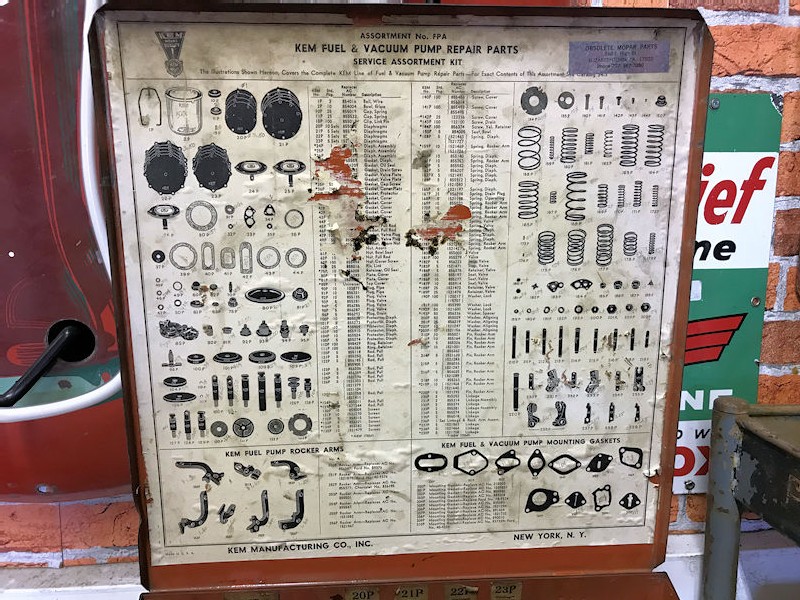 Original Kem Repair Parts garage display