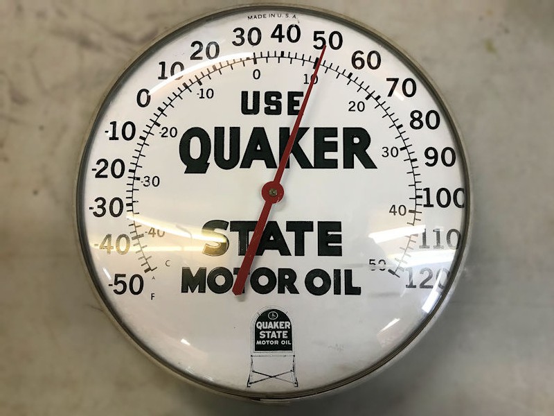 Original Quaker State Motor Oil thermometer