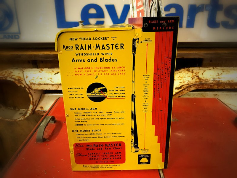 1950s Anco Rainmaster Wiper Blades and Arms counter or wall mounted display cabinet