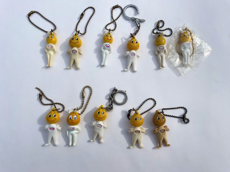 Various selection of Esso drip boy and girl key rings
