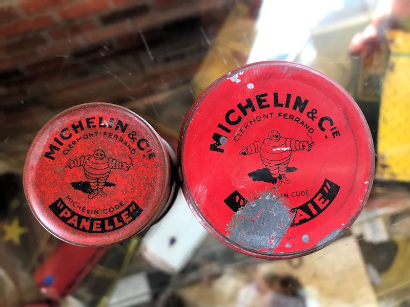 1930s Michelin Panelle and Pagaie tire repair patches tins