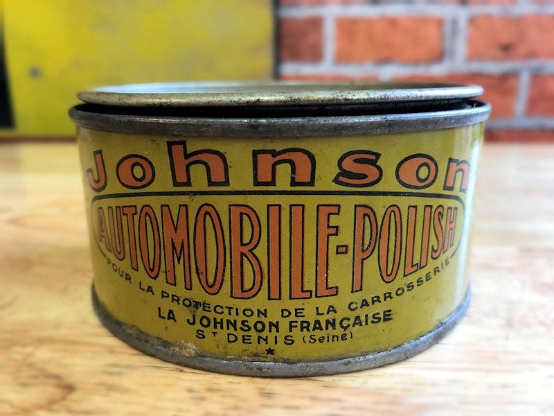 Original Johnson automobile polish tin