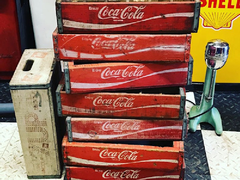 Original Coca Cola and 7 Up crates