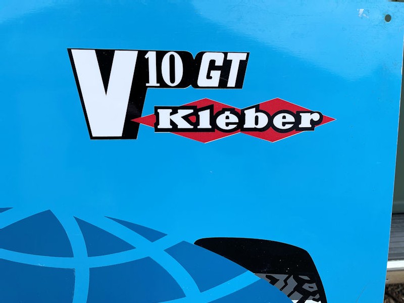 Original painted tin Kleber tyres sign