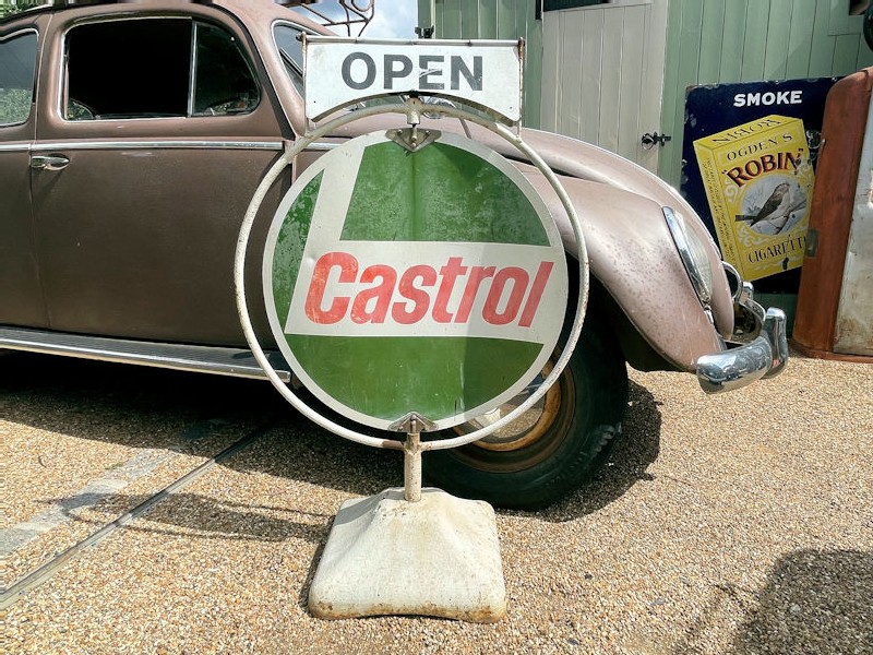 Original Castrol open closed forecourt spinner sign