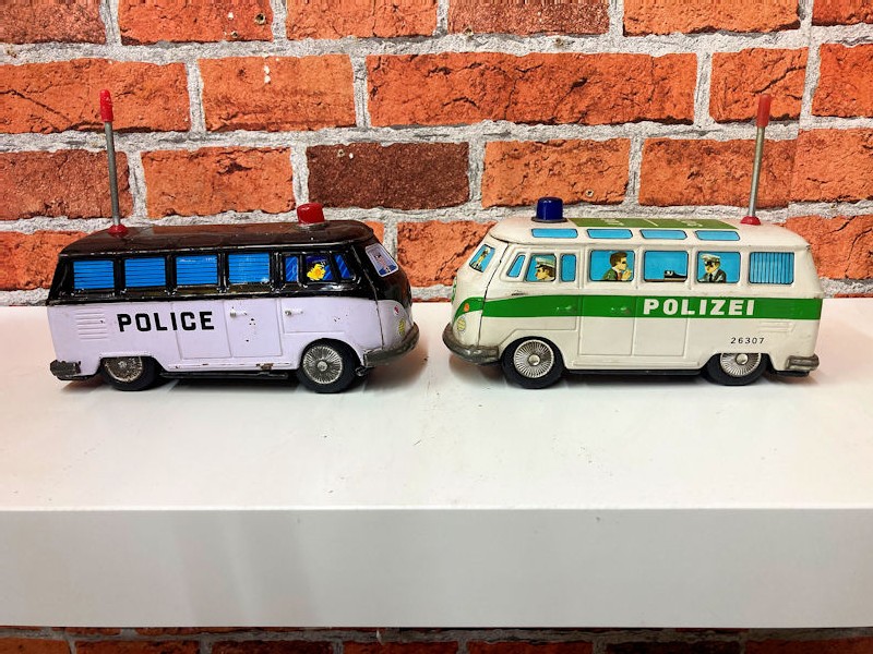 Volkswagen bus tin plate police vans