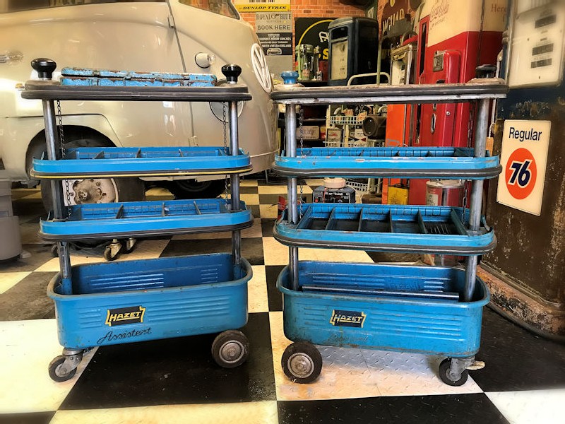 Selection of original Hazet Assistent tool trolleys and tool kits