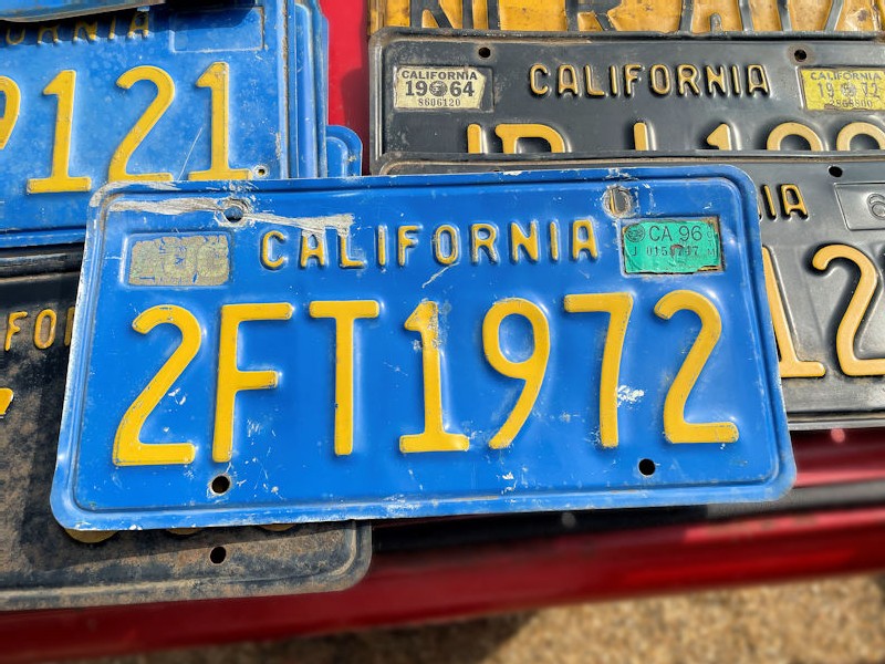 Selection of California vintage number plates 