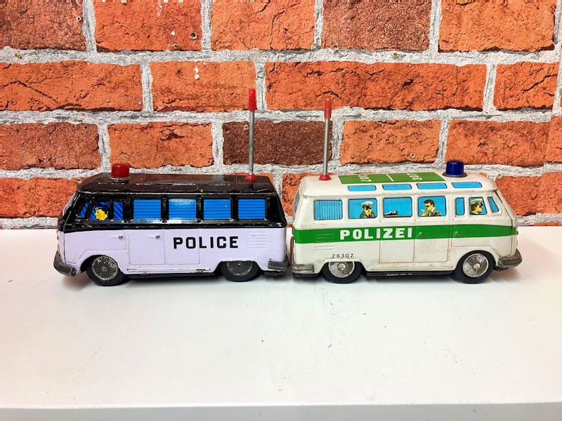 Volkswagen bus tin plate police vans