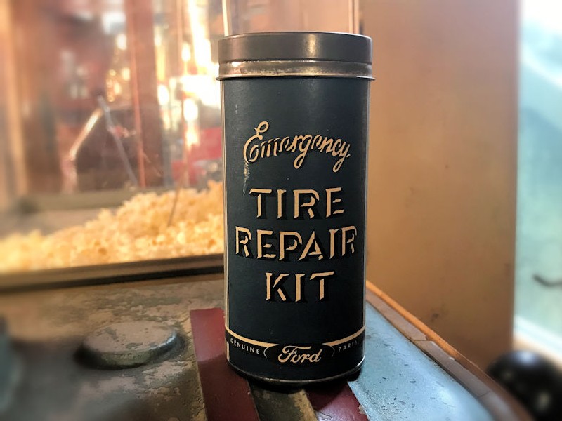 Original Ford emergency tire repair kit tin 