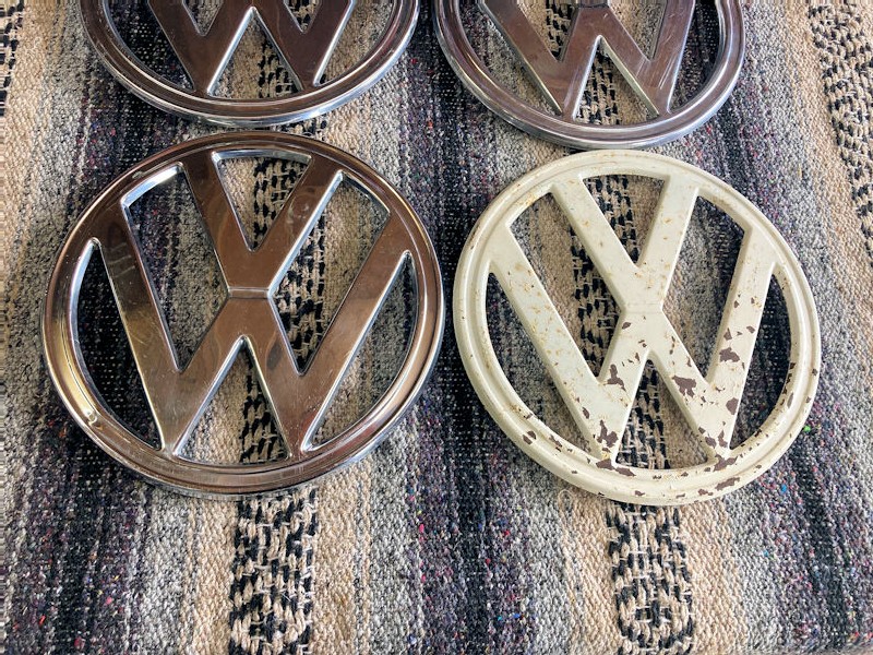 Original early VW bay window front emblems