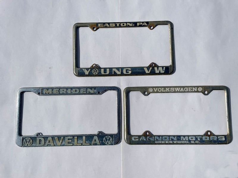 Original VW dealership license plate surrounds