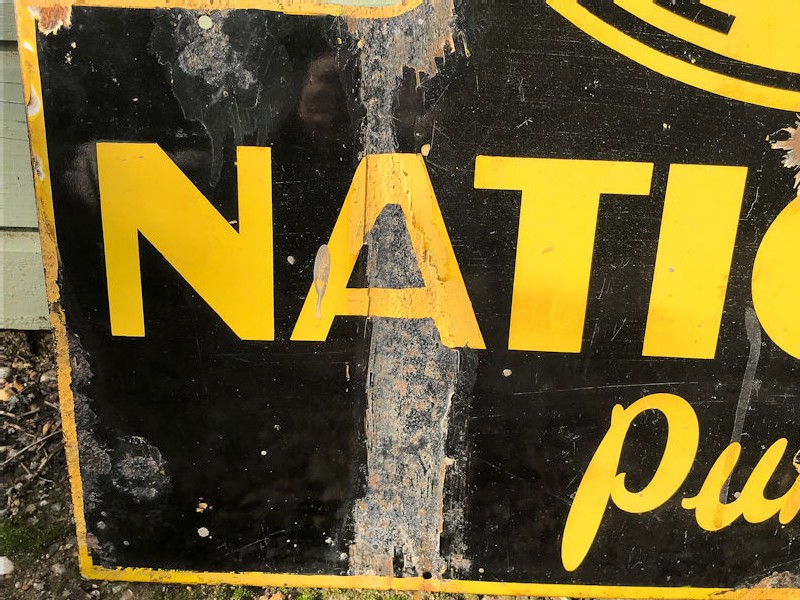 Original enamel National Benzole sign
