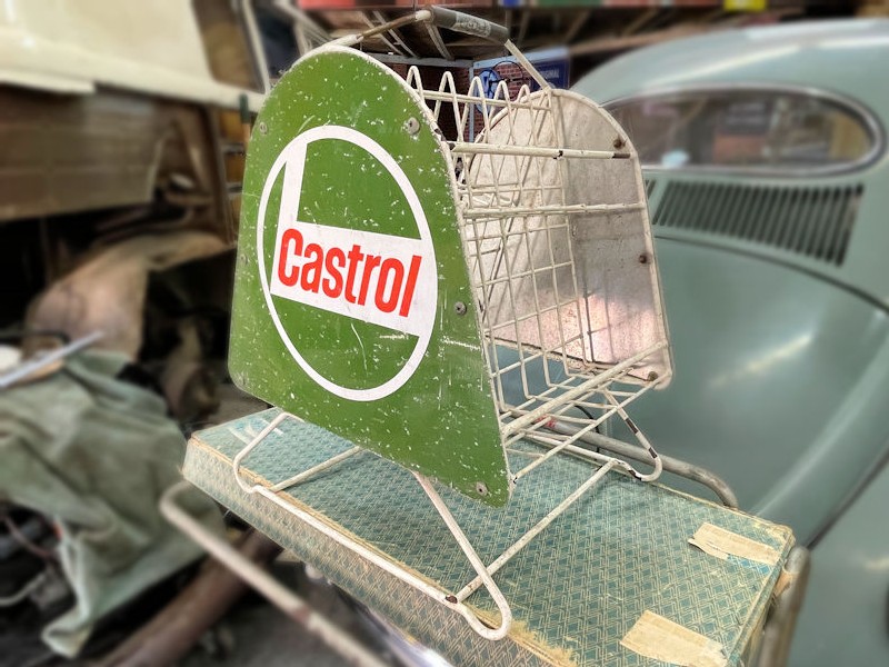 Original Castrol gas station forecourt oil rack