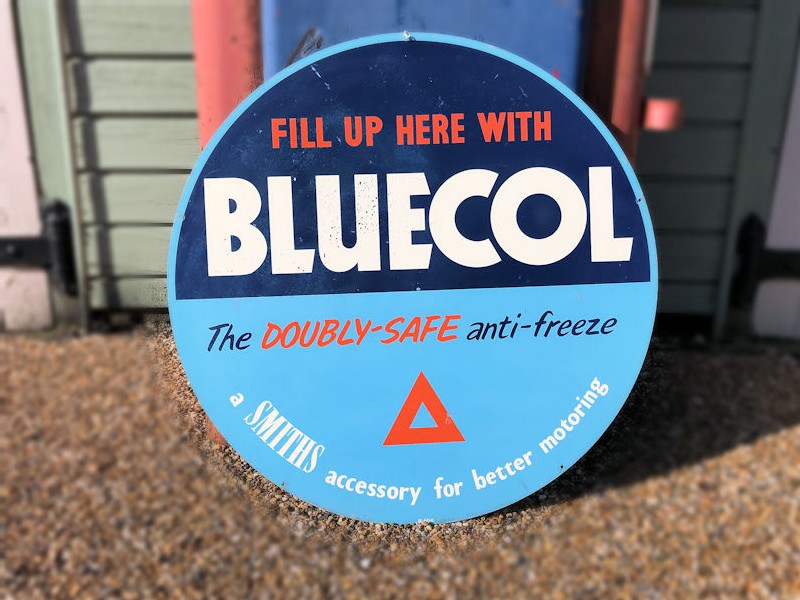 Original double sided Bluecol antifreeze sign