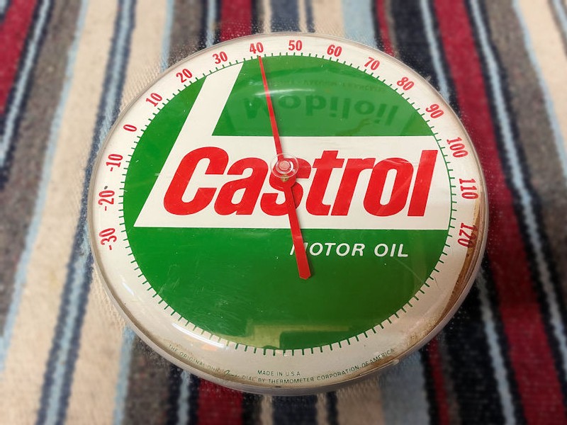 Early original Castrol motor oil themometer