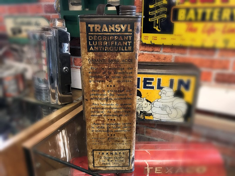 Vintage Transyl agricultural and motoring grease can