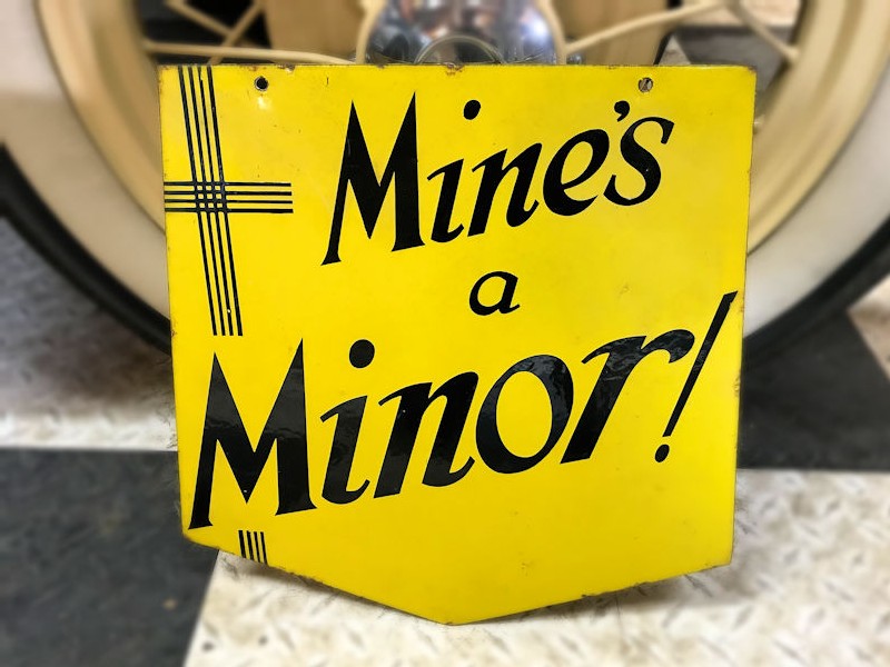Original double sided enamel De Reszke Mines a Minor cigarette sign