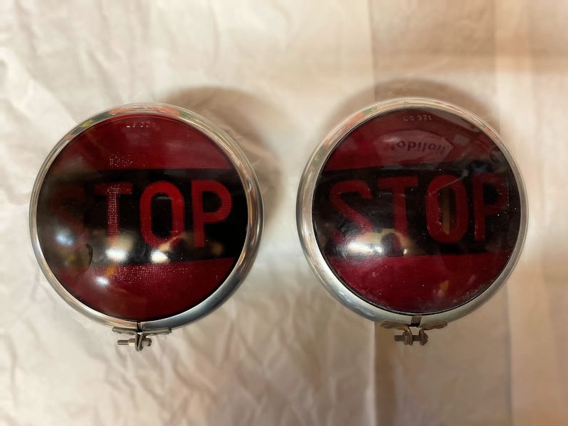 Original vintage six and a half inch STOP lights