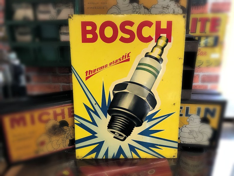 Tin Bosch spark plug sign