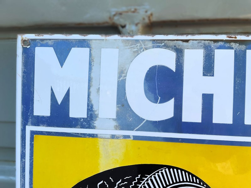 Original English Michelin enamel shield sign