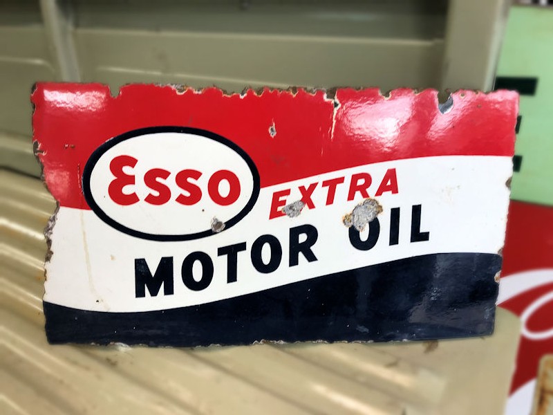 Original vintage enamel Esso sign