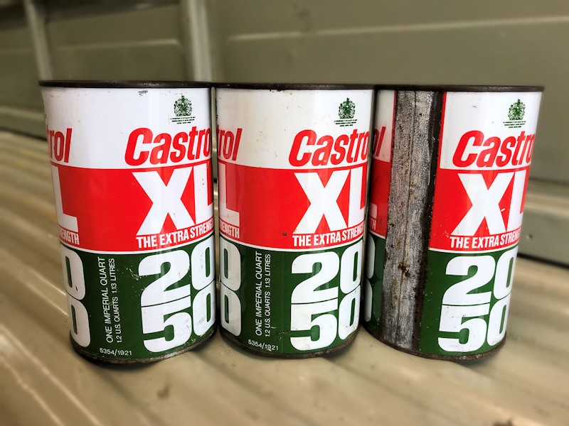 Original unopened Castrol GTX cans