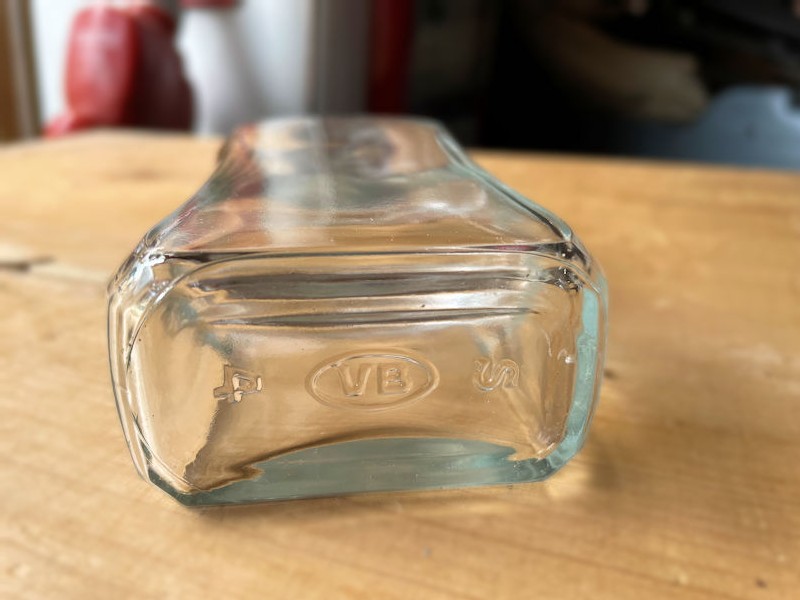 Original 1930s art deco Shell glass container