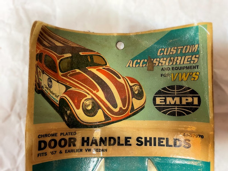 Original NOS Empi door handle shields for pre 67 VW Beetle