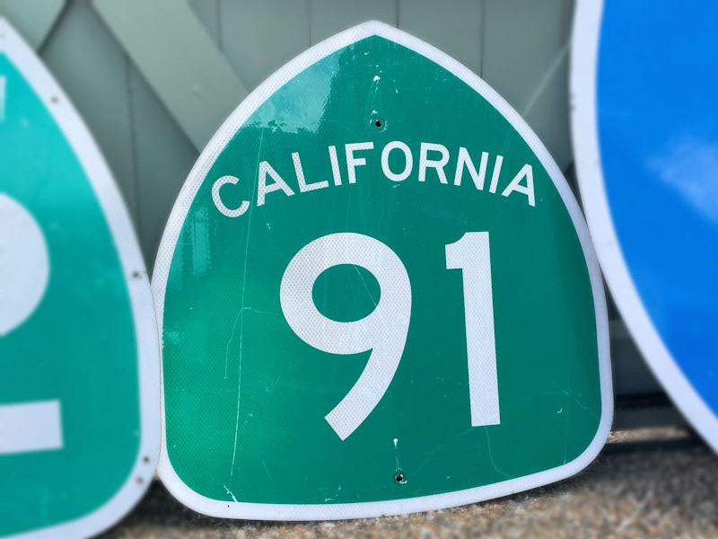 Original California interstate aluminum road signs
