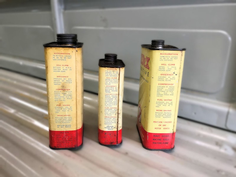 Original Redex oil cans