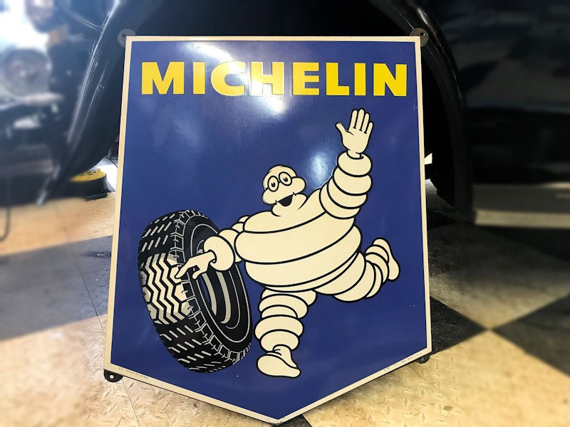 Original 1960s enamel Michelin Bibendum sign