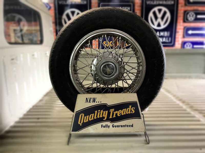 Original vintage Quality Treads 13 inch tire and stand