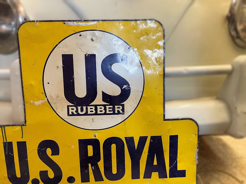 Original vintage English US Rubber US Royal Tyres tin sign